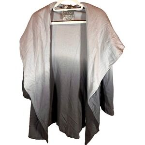 Young Fabulous & Broke Ombre Hooded Cardigan Wrap Top Gray Size S